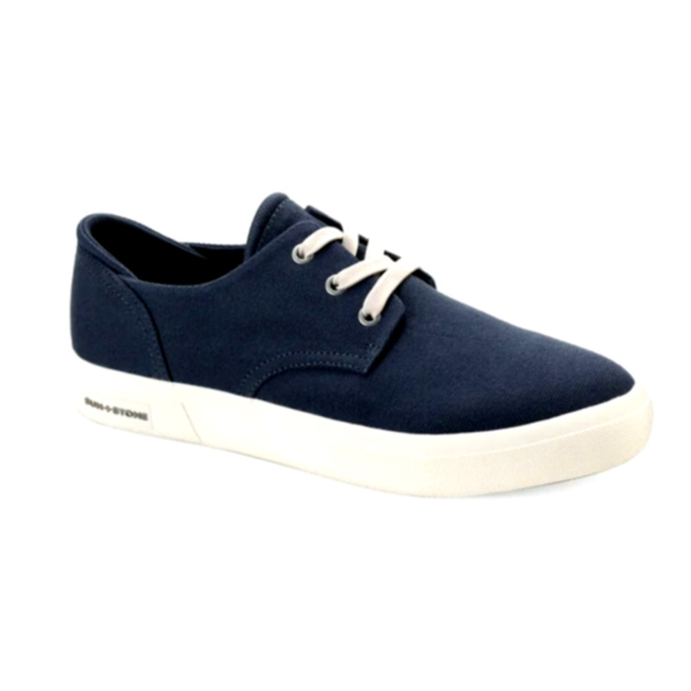 Sun + Stone Navy Cotton Canvas Sneakers Cushioned Casual Shoe Men's 9.5M